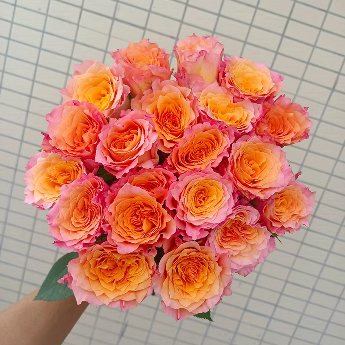 Worparsen Rosa Artificiale Fiore Finto In Seta, UV Resistente, Arancione Vivo, Altezza 32 Cm, Per Decorazione Casa